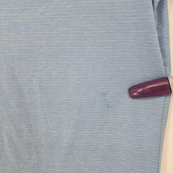 Travis Mathew Shirt Mens Large Polo Light Blue Preppy Casual Golf Striped - Picture 3 of 11